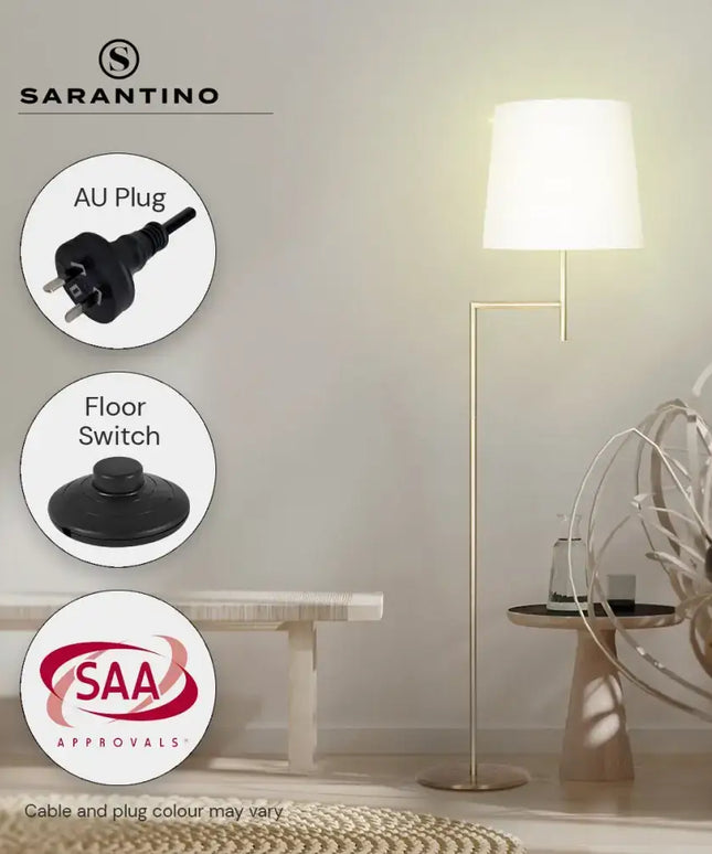 Sarantino Nickel Metal Arc Floor Lamp-Home & Garden > Lighting-Koala Lamps and Lighting