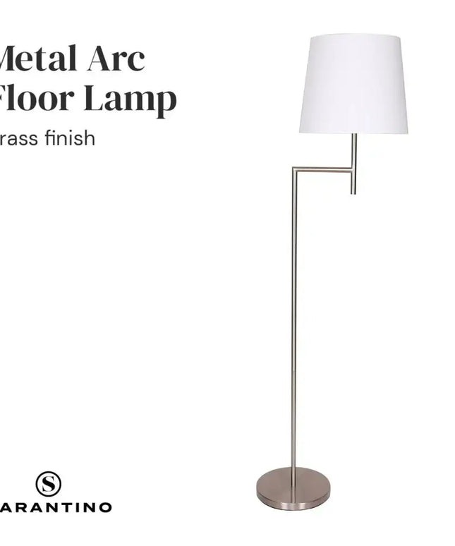 Sarantino Nickel Metal Arc Floor Lamp-Home & Garden > Lighting-Koala Lamps and Lighting