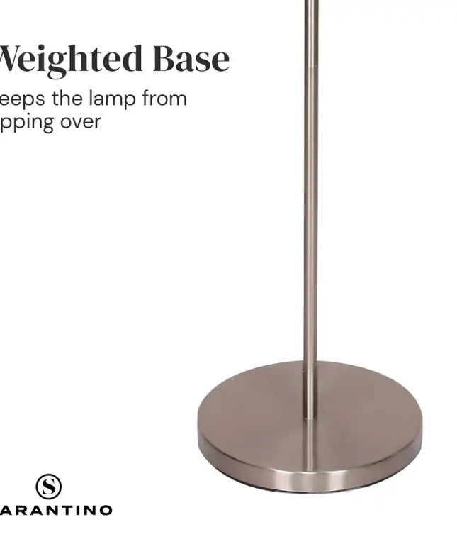 Sarantino Nickel Metal Arc Floor Lamp-Home & Garden > Lighting-Koala Lamps and Lighting