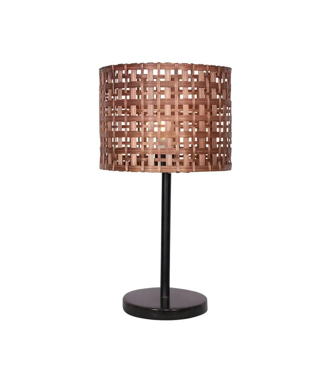 Sarantino Rattan Desk Lamp With Black Marble Base-Home & Garden > Lighting-Koala Lamps and Lighting