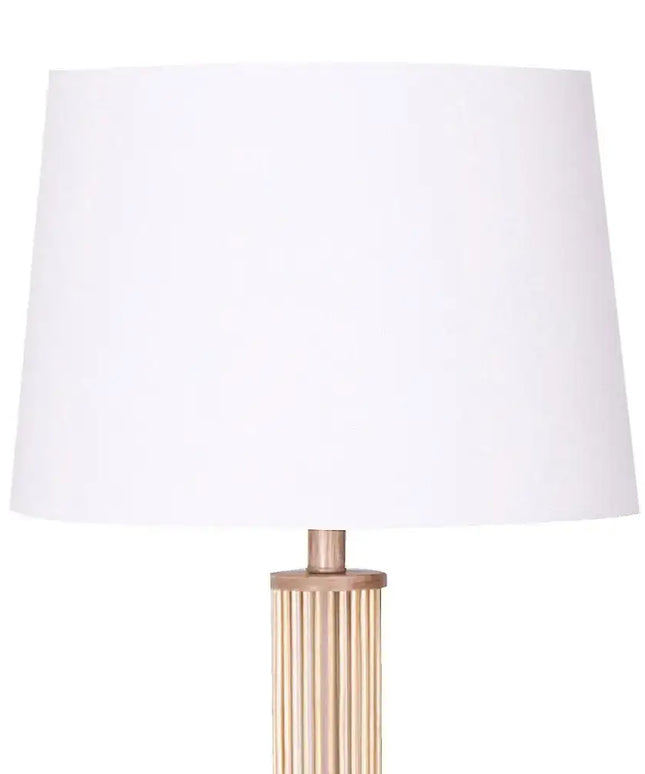 Sarantino Rattan Floor Lamp With Off-White Linen Shade by Sarantino-Home & Garden > Lighting-Koala Lamps and Lighting