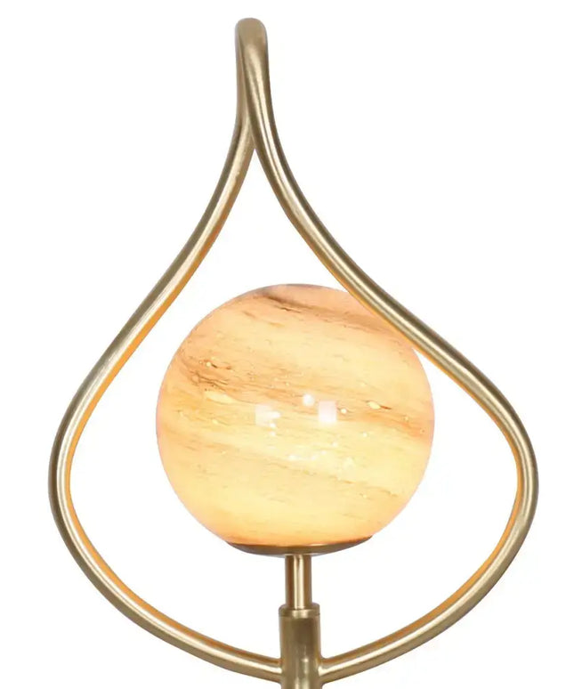 Sarantino Sculptural Orange Glass Table Lamp With White Marble Base-Home & Garden > Lighting-Koala Lamps and Lighting