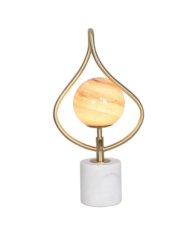 Sarantino Sculptural Orange Glass Table Lamp With White Marble Base-Home & Garden > Lighting-Koala Lamps and Lighting