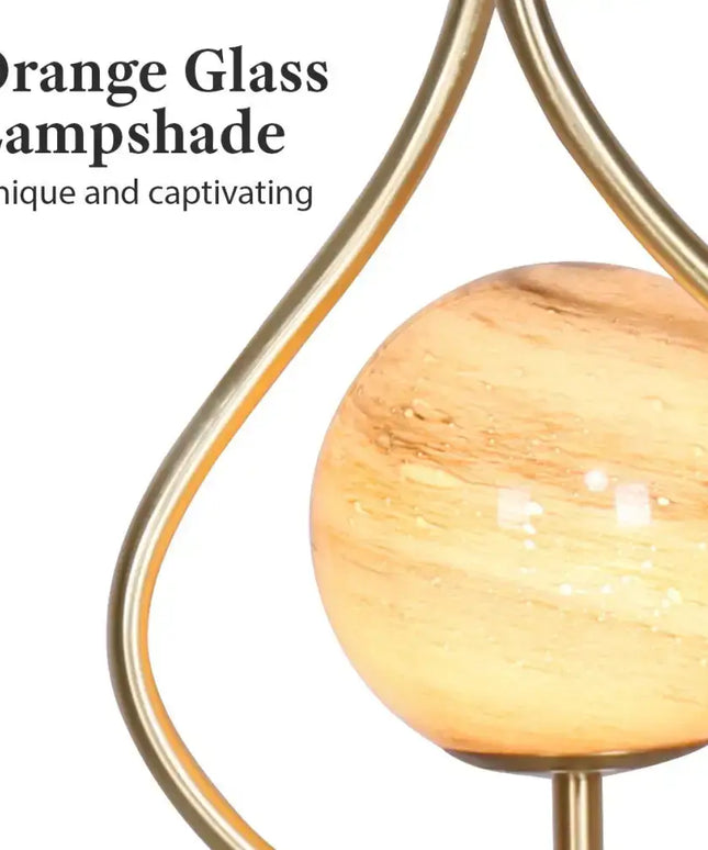 Sarantino Sculptural Orange Glass Table Lamp With White Marble Base-Home & Garden > Lighting-Koala Lamps and Lighting