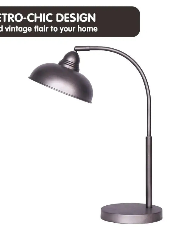 Sarantino Table Lamp Industrial Chic Adjustable Angle - Dark Grey-Home & Garden > Lighting-Koala Lamps and Lighting