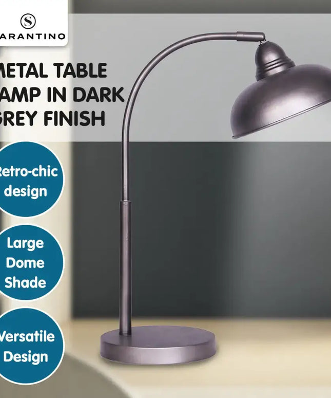 Sarantino Table Lamp Industrial Chic Adjustable Angle - Dark Grey-Home & Garden > Lighting-Koala Lamps and Lighting
