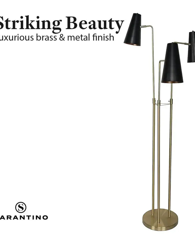 Sarantino Three Metal Shade Floor Lamp-Home & Garden > Lighting-Koala Lamps and Lighting