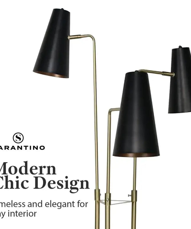 Sarantino Three Metal Shade Floor Lamp-Home & Garden > Lighting-Koala Lamps and Lighting