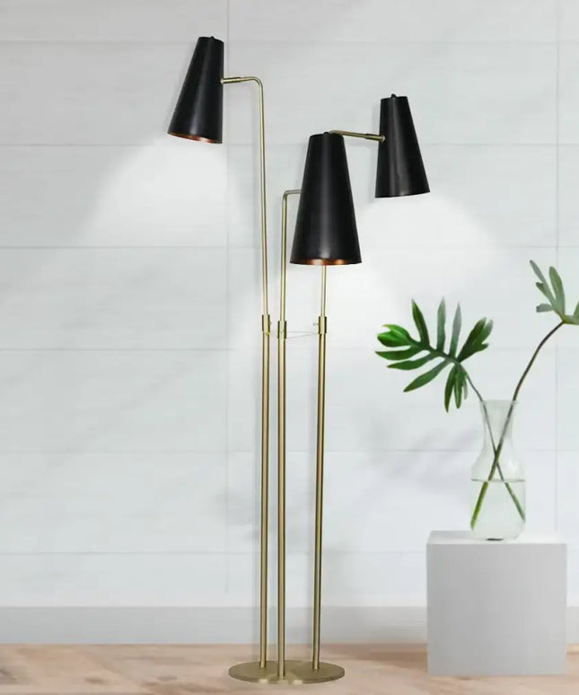 Sarantino Three Metal Shade Floor Lamp-Home & Garden > Lighting-Koala Lamps and Lighting