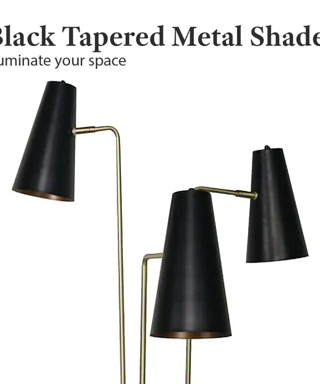 Sarantino Three Metal Shade Floor Lamp-Home & Garden > Lighting-Koala Lamps and Lighting