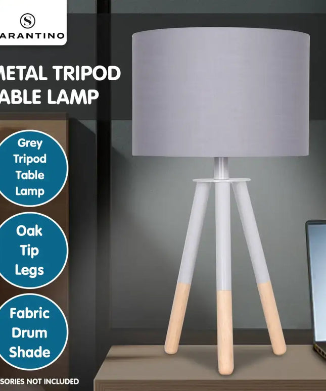 Sarantino Tripod Desk Lamp in Metal & Wood Nordic Minimalist Light-Home & Garden > Lighting-Koala Lamps and Lighting