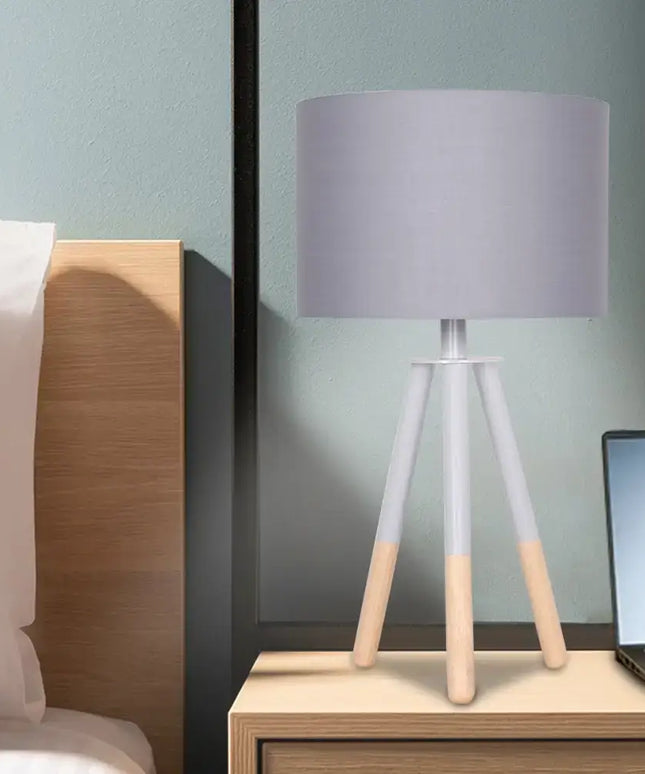 Sarantino Tripod Desk Lamp in Metal & Wood Nordic Minimalist Light-Home & Garden > Lighting-Koala Lamps and Lighting