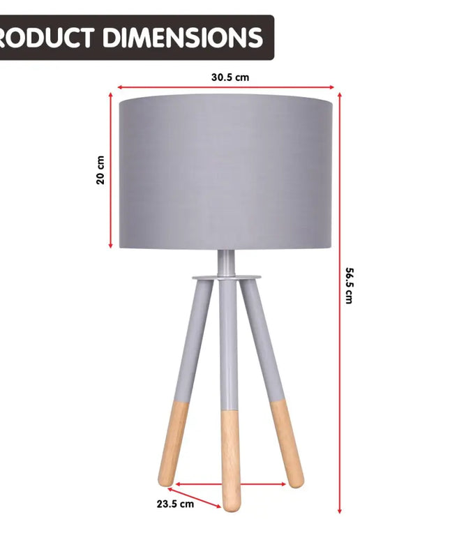 Sarantino Tripod Desk Lamp in Metal & Wood Nordic Minimalist Light-Home & Garden > Lighting-Koala Lamps and Lighting