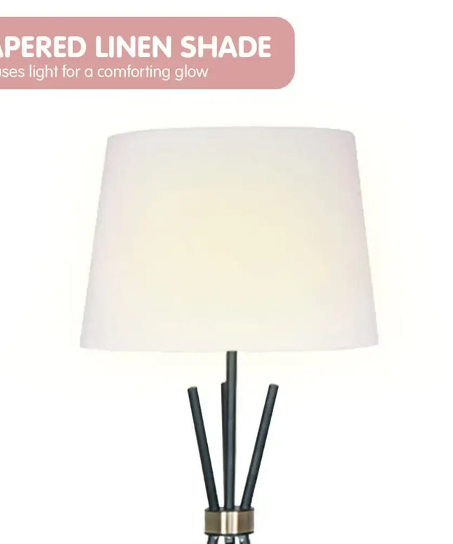 Sarantino Tripod Floor Lamp in Metal and Antique Brass-Home & Garden > Lighting-Koala Lamps and Lighting