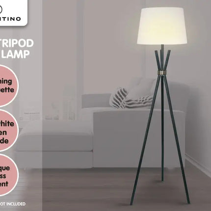 Sarantino Tripod Floor Lamp in Metal and Antique Brass-Home & Garden > Lighting-Koala Lamps and Lighting