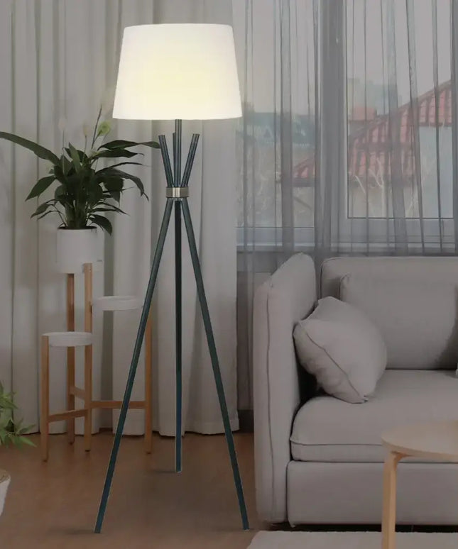 Sarantino Tripod Floor Lamp in Metal and Antique Brass-Home & Garden > Lighting-Koala Lamps and Lighting