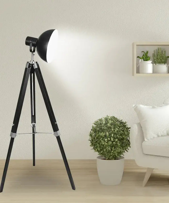 Sarantino Tripod Floor Spot Lamp Reading Adjustable Height Metal Black-Home & Garden > Lighting-Koala Lamps and Lighting