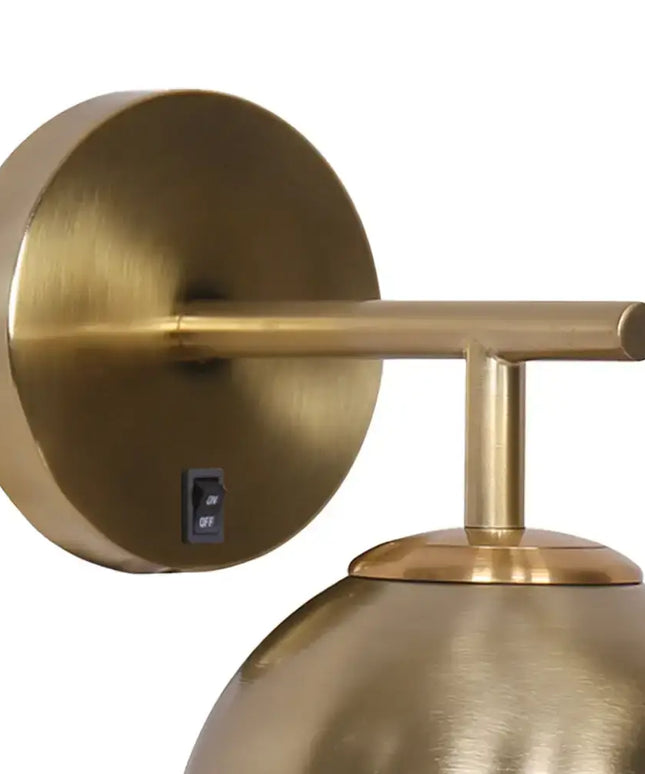 Sarantino Wall Lamp with Gold Metal Base and White Glass Shade-Home & Garden > Lighting-Koala Lamps and Lighting