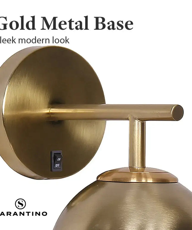 Sarantino Wall Lamp with Gold Metal Base and White Glass Shade-Home & Garden > Lighting-Koala Lamps and Lighting