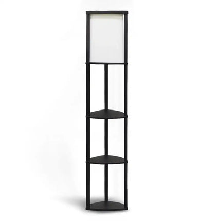 Sarantino Wood Etagere Floor Lamp in Tripod Shape 3 Wooden Shelves - Home & Garden > Lighting > Table Lamps