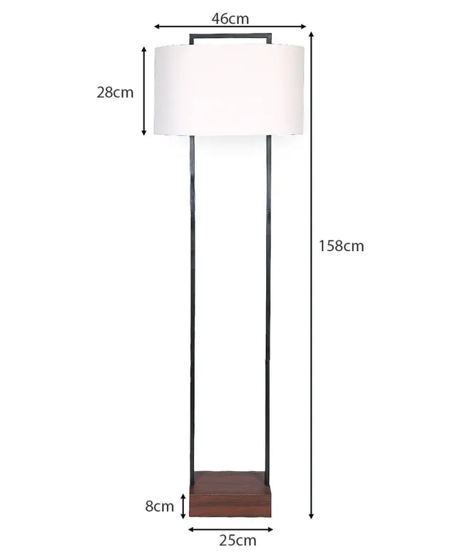 Sarantino Wood Floor Lamp in Cherry Finish-Home & Garden > Lighting-Koala Lamps and Lighting