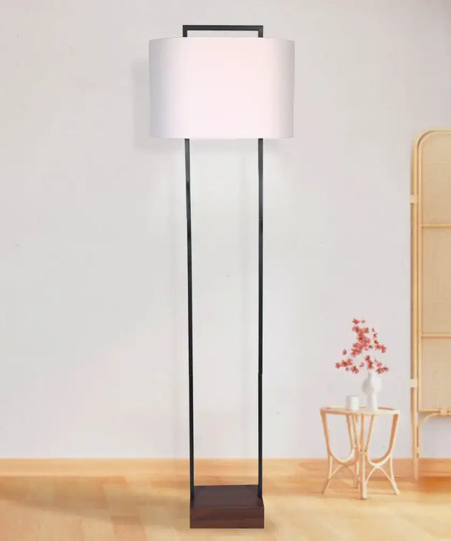Sarantino Wood Floor Lamp in Cherry Finish-Home & Garden > Lighting-Koala Lamps and Lighting