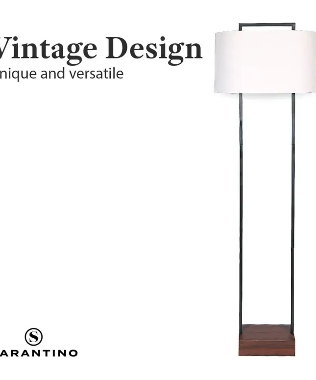 Sarantino Wood Floor Lamp in Cherry Finish-Home & Garden > Lighting-Koala Lamps and Lighting