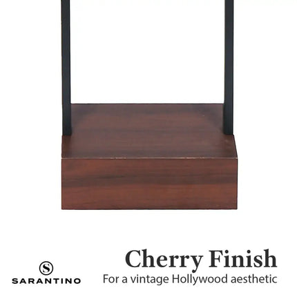 Sarantino Wood Floor Lamp in Cherry Finish-Home & Garden > Lighting-Koala Lamps and Lighting