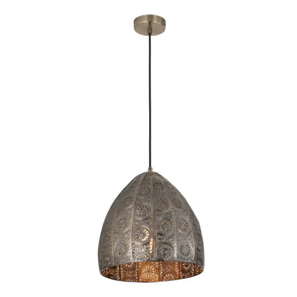 Sari Interior Embossed Ellipse Aged Brass Steel Ombre Pendant Light-Pendant Light-CLA Lighting
