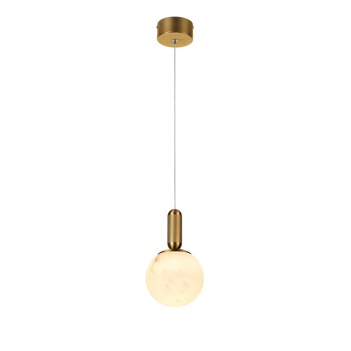 LUNAR Brass Spanish Marble LED Pendant Light