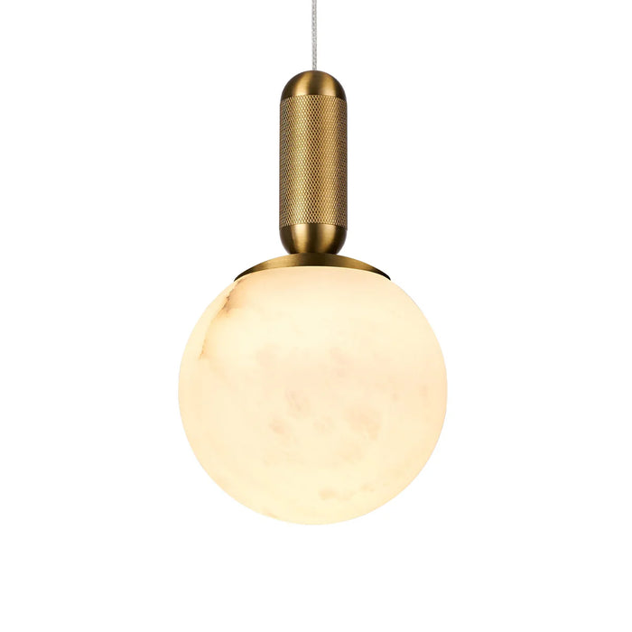 LUNAR Brass Spanish Marble LED Pendant Light