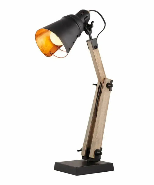 Scandi Modern Natural Wooden Table Lamp Rustic Retro Designer Vintage Light - Home & Garden > Lighting