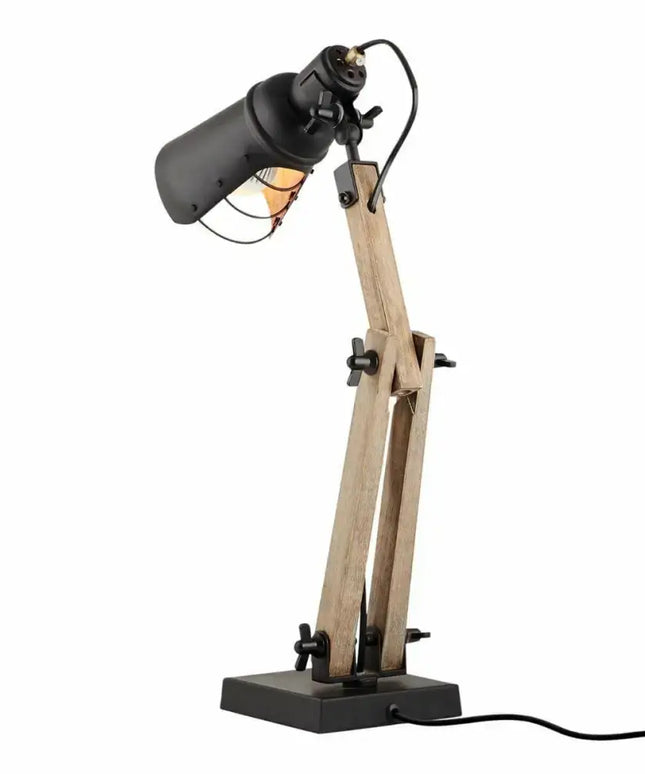 Scandi Modern Natural Wooden Table Lamp Rustic Retro Designer Vintage Light - Home & Garden > Lighting