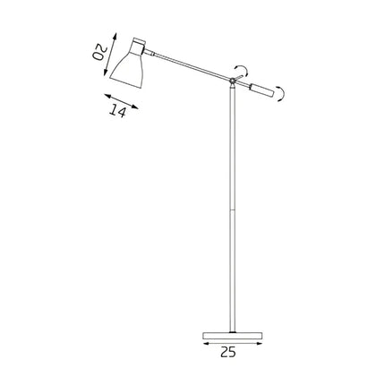 Scandinavian Adjustable Floor Lamp in White - LL-27-0037W-Floor Lamps-Lexi Lighting