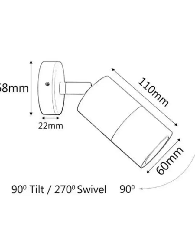 SEASHORE Pillar Tri-Colour LED Adjustable Wall Spot Light-Wall Light-Dropli