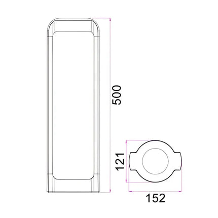 SEKER Exterior LED Bollard Light Dark Grey 13W 3000K IP65 500mm - SEKER2-Bollard Lights-CLA Lighting