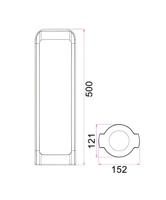 SEKER Exterior LED Bollard Light Dark Grey 13W 3000K IP65 500mm - SEKER2-Bollard Lights-CLA Lighting