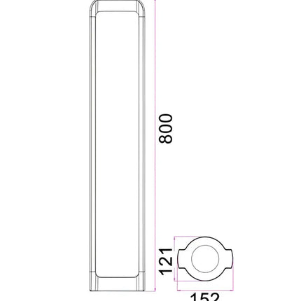 SEKER Exterior LED Bollard Light Dark Grey 13W 3000K IP65 800mm - SEKER3-Bollard Lights-CLA Lighting