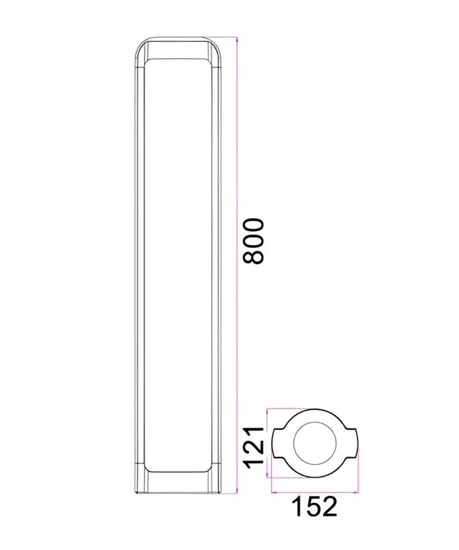 SEKER Exterior LED Bollard Light Dark Grey 13W 3000K IP65 800mm - SEKER3-Bollard Lights-CLA Lighting