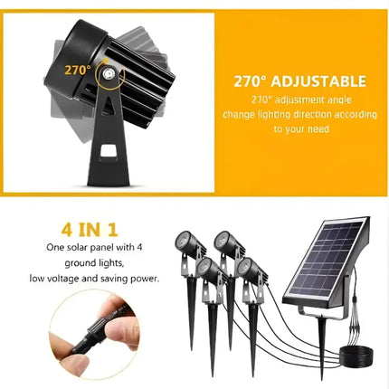 Series II Professional Grade 3000K 4 Piece DIY LED Solar 4 in 1 Garden Spike Kit Green Earth Lighting Australia, Garden, monetii