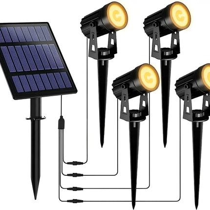 Series II Professional Grade 3000K 4 Piece DIY LED Solar 4 in 1 Garden Spike Kit Green Earth Lighting Australia, Garden, monetii