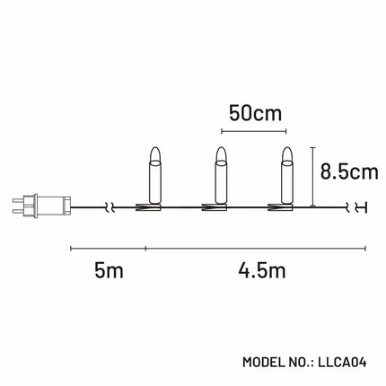 Set of 10 LED Candle String Light-Christmas Table Decoration&Candle-Lexi Lighting