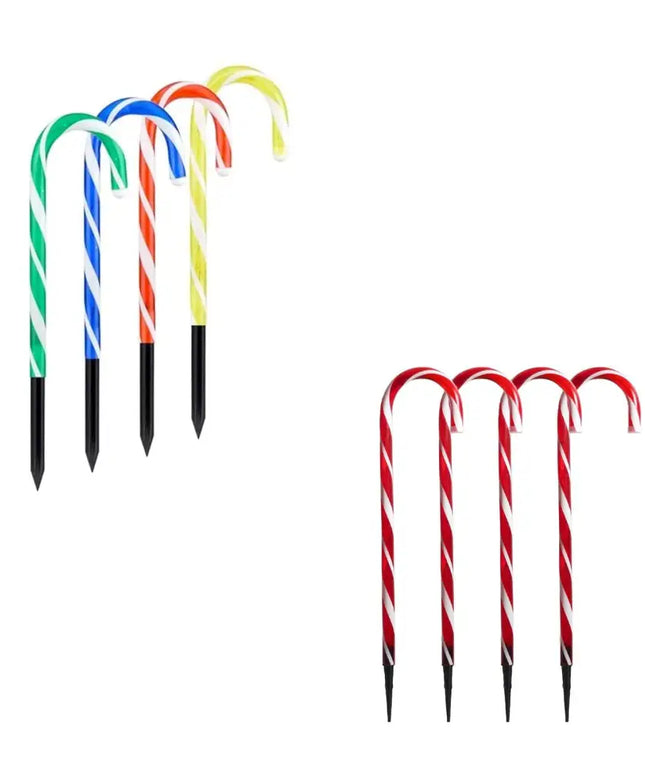 Set of 4 Connectable Candy Cane - 2 Colour Options-Christmas Path Light-Lexi Lighting