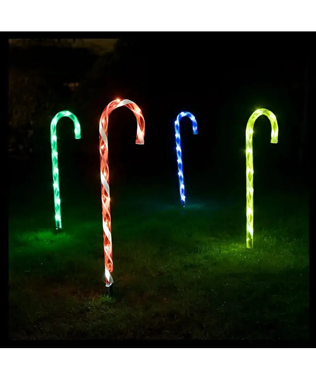 Set of 4 Connectable Candy Cane - 2 Colour Options-Christmas Path Light-Lexi Lighting