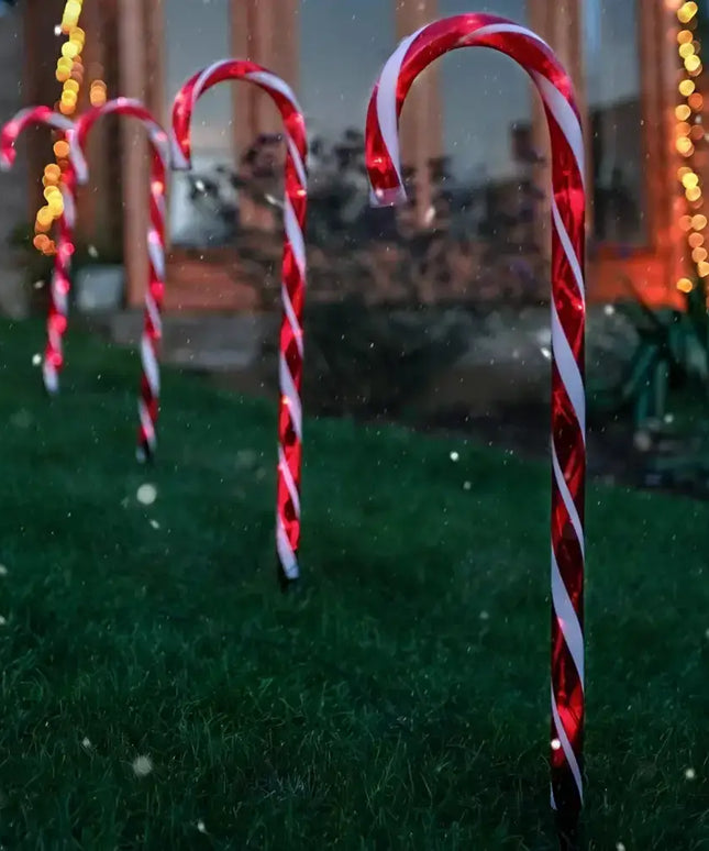 Set of 4 Connectable Candy Cane - 2 Colour Options-Christmas Path Light-Lexi Lighting