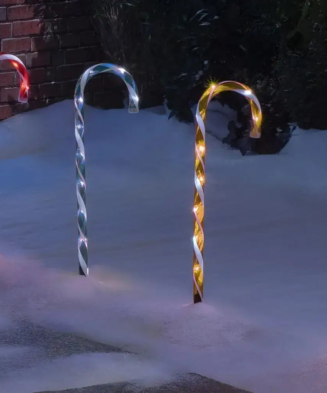 Set of 4 Connectable Candy Cane - 2 Colour Options-Christmas Path Light-Lexi Lighting