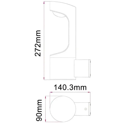 SETH Exterior LED Surface Mounted Wall Light Black 9W 3000K IP54 - SETH1-Exterior Wall Lights-CLA Lighting