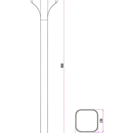 SHU Exterior LED Bollard light Dark Grey 11W 3000K IP65 800mm - SHU4-Bollard Lights-CLA Lighting