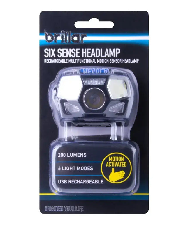 Sixth Sense - 200 Lumen 6 Mode Rechargeable Headlamp-Headlamps-Brillar