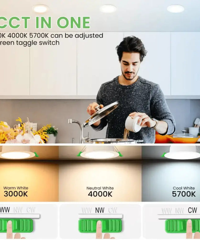 10W Tri-Colour Dimmable LED Downlight | 70mm Cut Out | Reno Sleek Mini